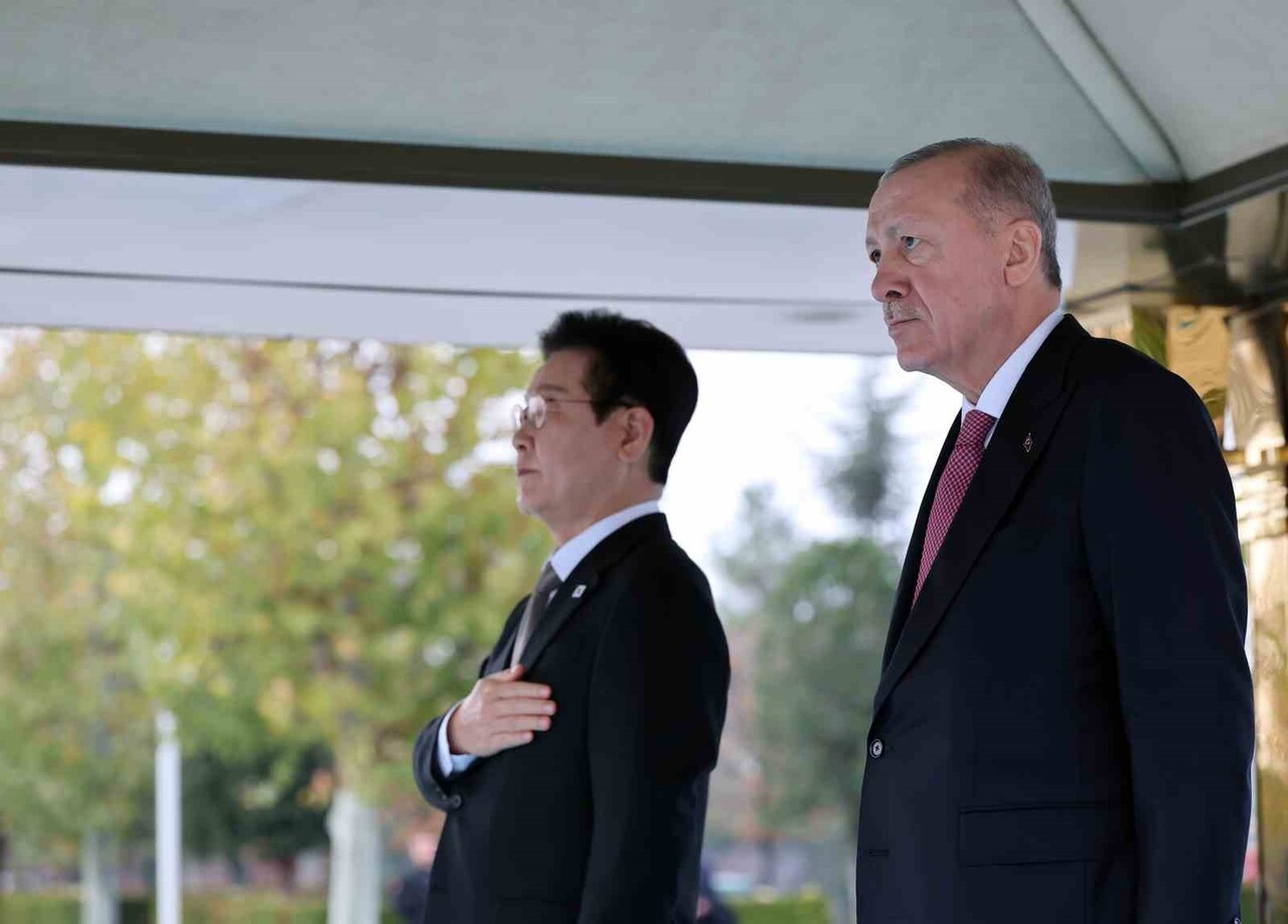 CUMHURBAŞKANI RECEP TAYYİP ERDOĞAN, ANKARA'YA RESMİ ZİYARETTE BULUNAN GÜNEY KORE DEVLET BAŞKANI...