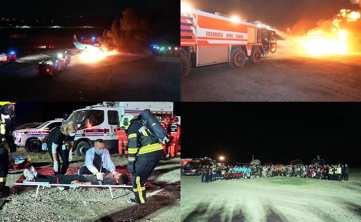 DHMİ ESENBOĞA HAVALİMANI BAŞMÜDÜRLÜĞÜ KOORDİNASYONUNDA 'UÇAK KAZASI VE KİMYASAL MADDE (ARSENİK)...