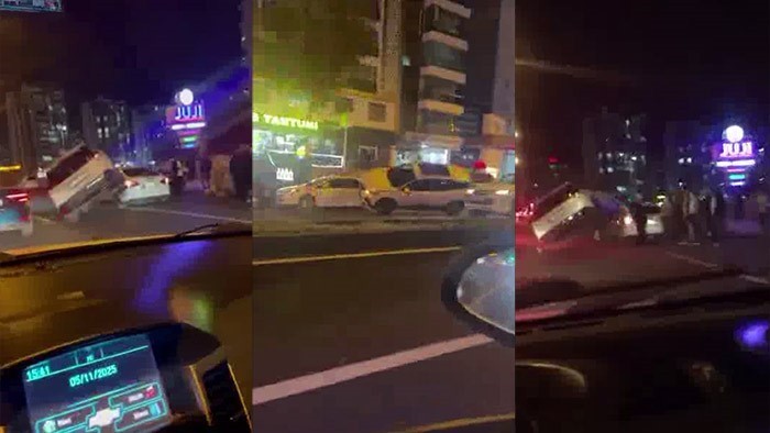 DİYARBAKIR’DA SÜRÜCÜSÜNÜN DİREKSİYON HAKİMİYETİNİ KAYBETTİĞİ ARAÇ, BAŞKA BİR ARACIN ÜZERİNE...