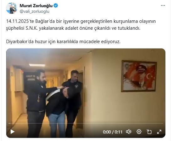 DİYARBAKIR VALİSİ MURAT ZORLUOĞLU SOSYAL MEDYA HESABINDAN YAPTIĞI PAYLAŞIMDA “BİR İŞYERİNE...