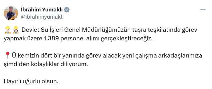 DSİ 2025: 1.389 Personel Alımı İçin İlan ve İŞKUR Başvuruları Bekleniyor