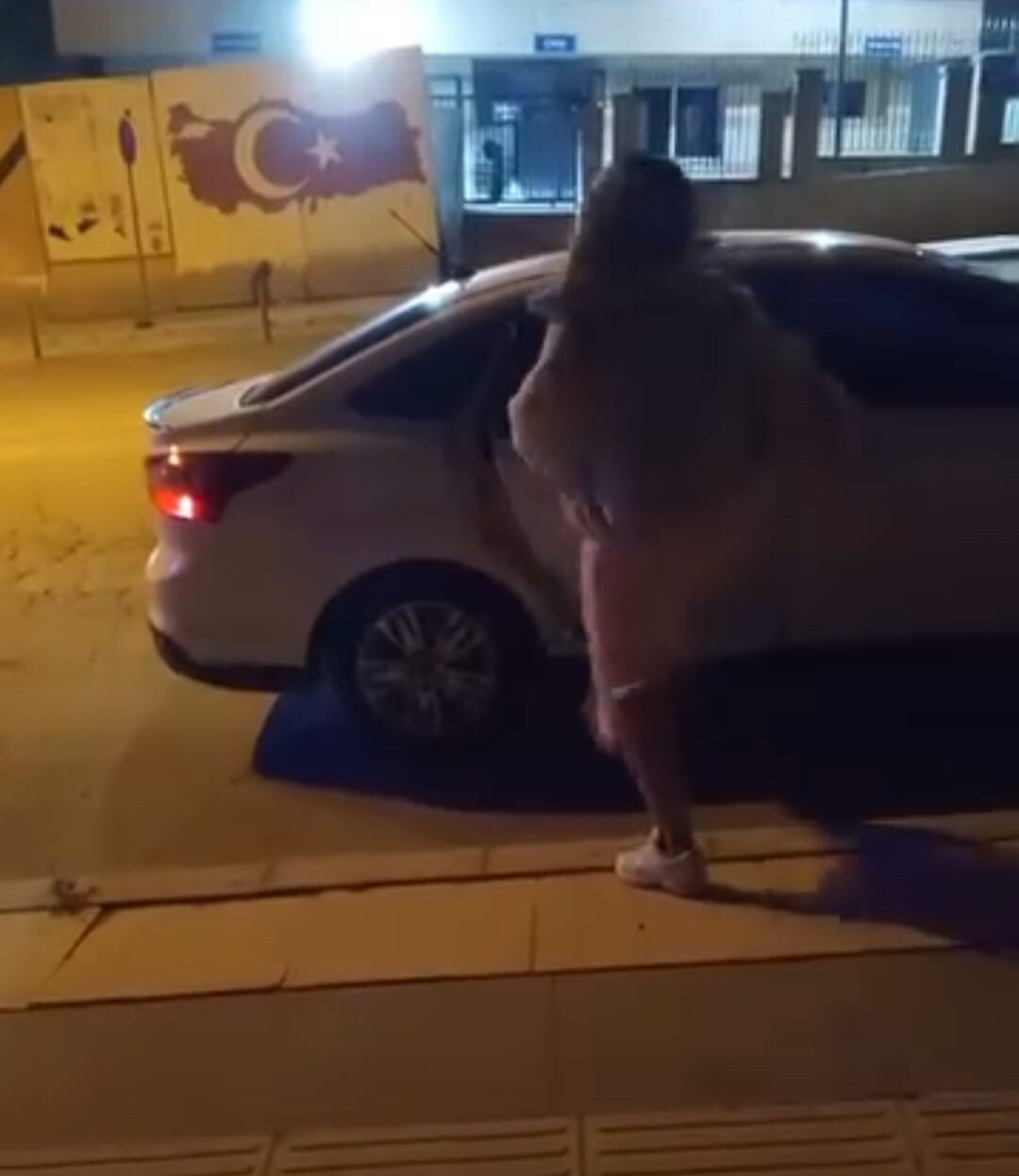 ELAZIĞDA KADIN ARACA SALDIRDI