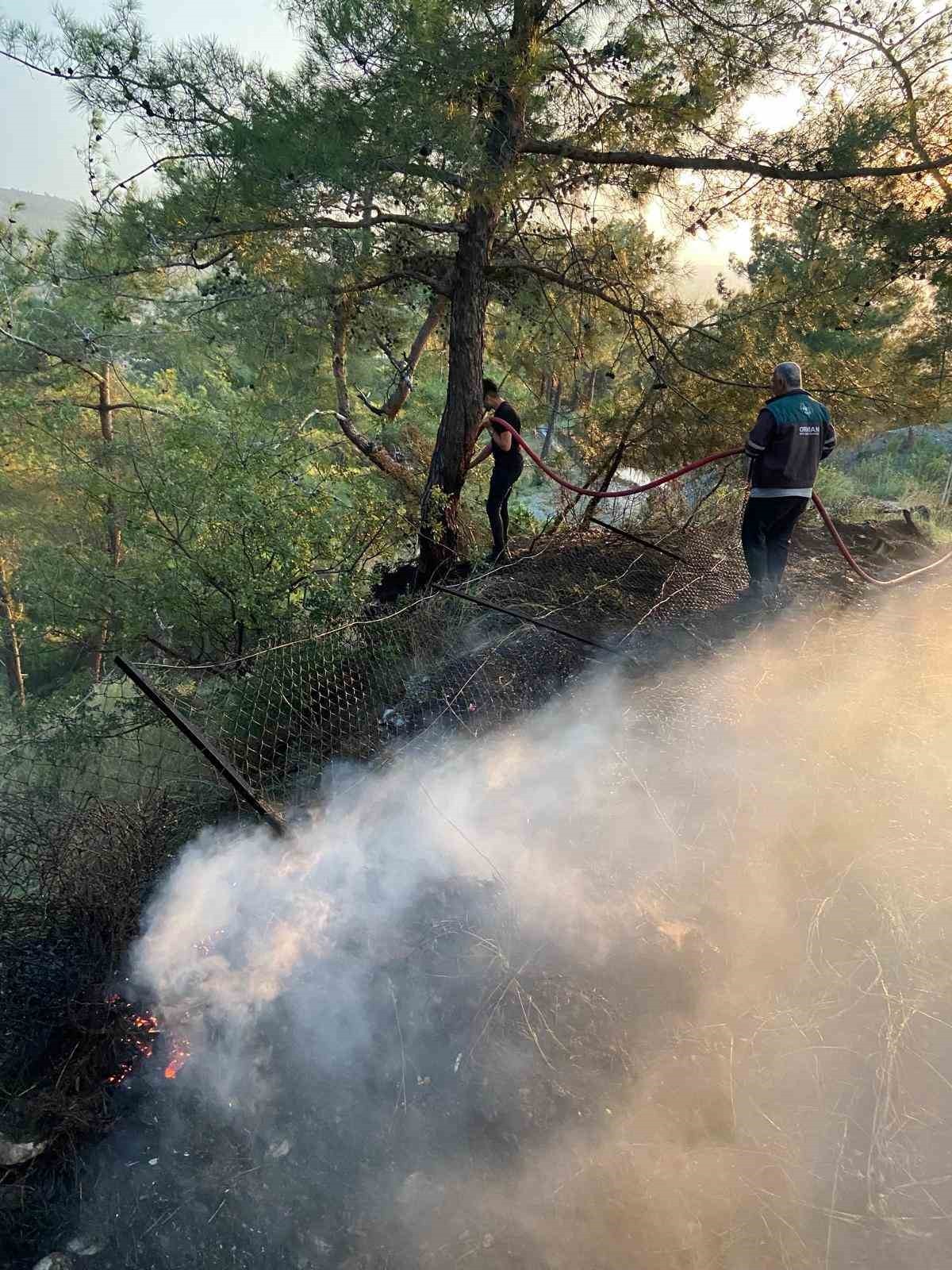HATAY’DA ORMANLIK ALANDA ÇIKAN YANGIN BÜYÜMEDEN SÖNDÜRÜLDÜ.