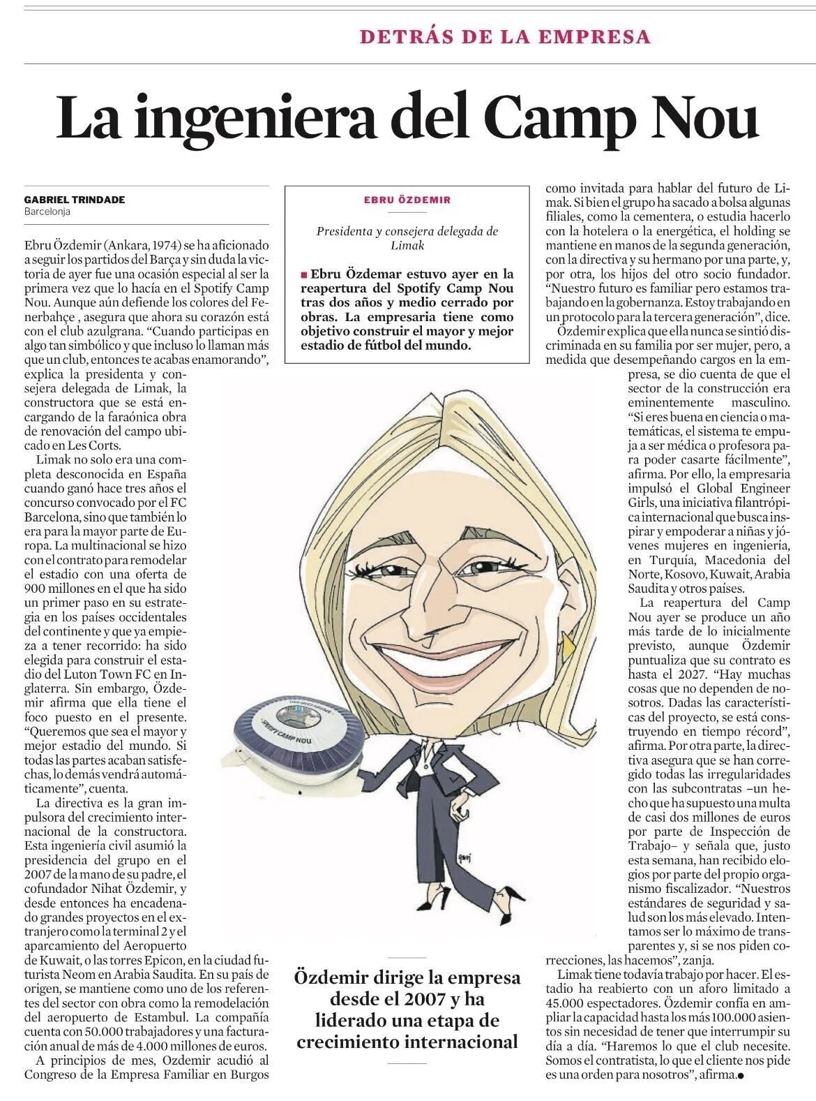 LİMAK HOLDİNG YÖNETİM KURULU BAŞKANI EBRU ÖZDEMİR, İSPANYA’NIN KÖKLÜ GAZETESİ LA VANGUARDİA’YA...