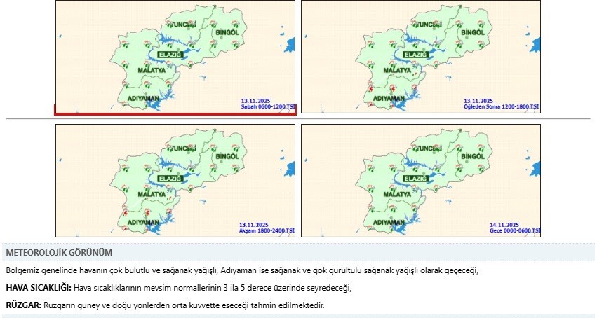 METEOROLOJİ 13’ÜNCÜ BÖLGE MÜDÜRLÜĞÜ’NÜN UYARISININ ARDINDAN TUNCELİ’DE SAĞANAK YAĞIŞ ETKİSİNİ...