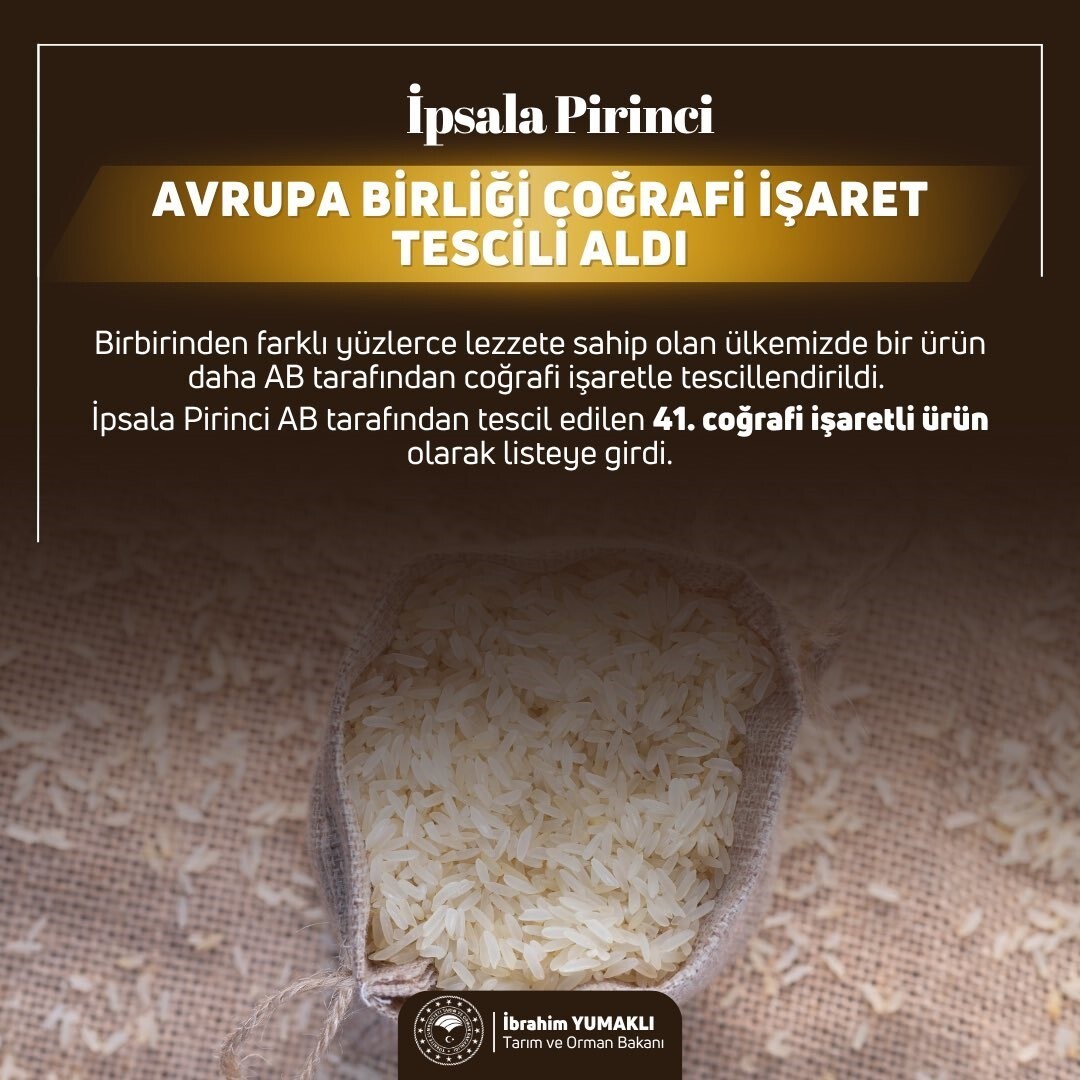 TARIM VE ORMAN BAKANI İBRAHİM YUMAKLI, "BURSA KESTANE ŞEKERİ VE İPSALA PİRİNCİ’NİN AVRUPA...