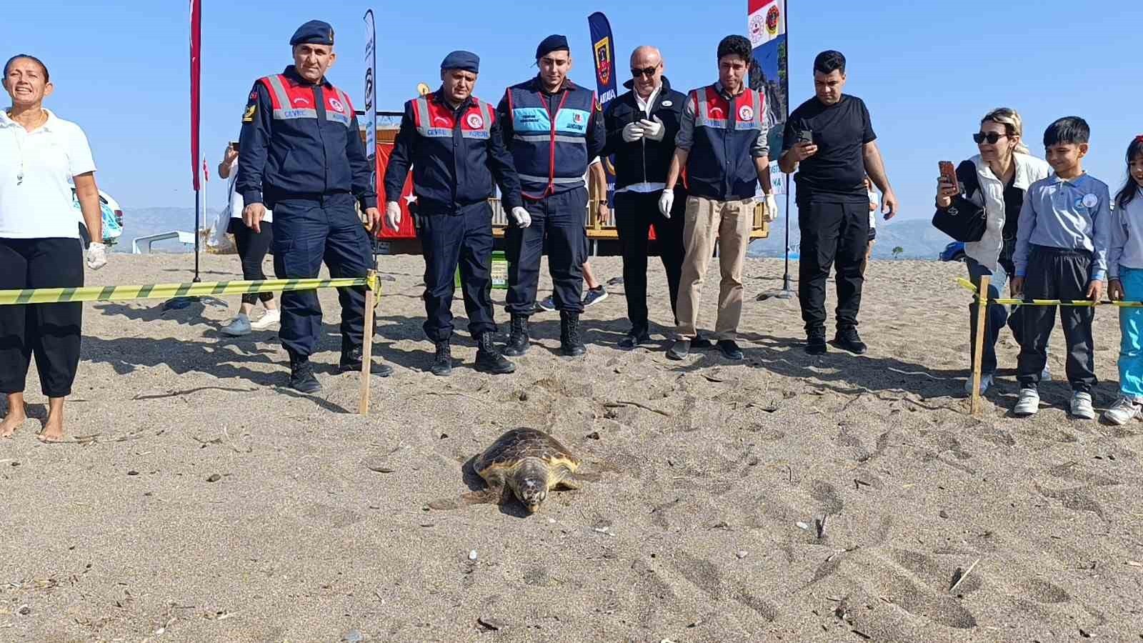 TEDAVİSİ TAMAMLANAN CARETTA CARETTA DENİZİN MAVİLİĞİNE KULAÇ AÇTI