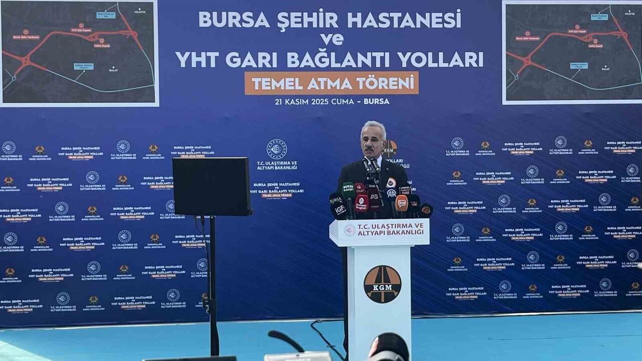 TEMELİ ATILAN BURSA ŞEHİR HASTANESİ VE YHT GARI BAĞLANTI YOLUNUN, BURSA ŞEHİR HASTANESİ VE YÜKSEK...