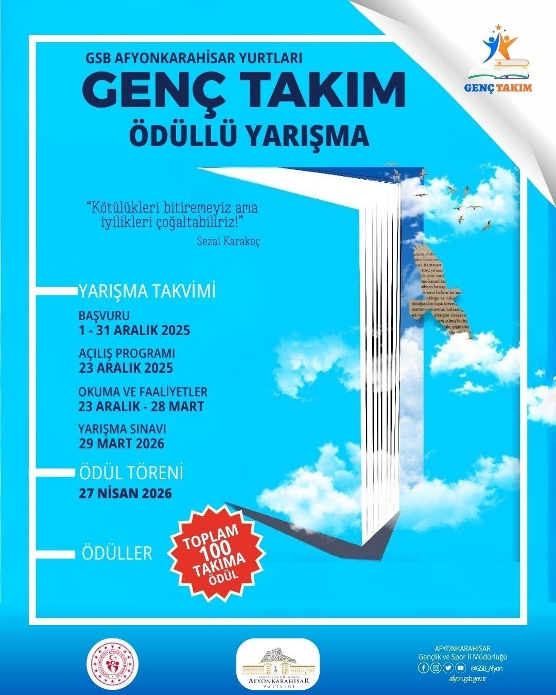 AFYONKARAHİSAR VALİLİĞİ HİMAYESİNDE GENÇLİK VE SPOR İL MÜDÜRLÜĞÜ TARAFINDAN YURTLARDA KALAN...