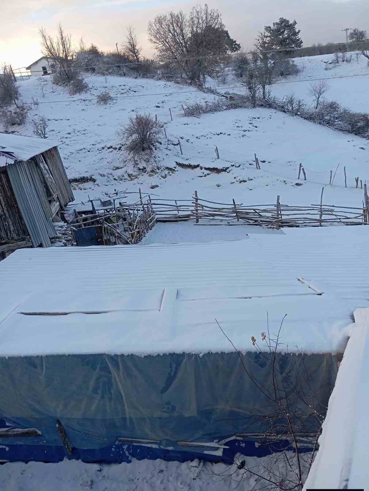 ANKARA'NIN BEYPAZARI İLÇESİNİN YÜKSEK KESİMLERİNDE KAR YAĞIŞI ETKİLİ OLDU.