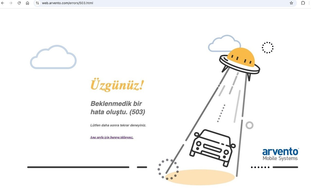 ARAÇ TAKİP HİZMETİ VEREN ARVENTO’NUN SUNUCULARINA 2 SAAT ULAŞILAMADI.