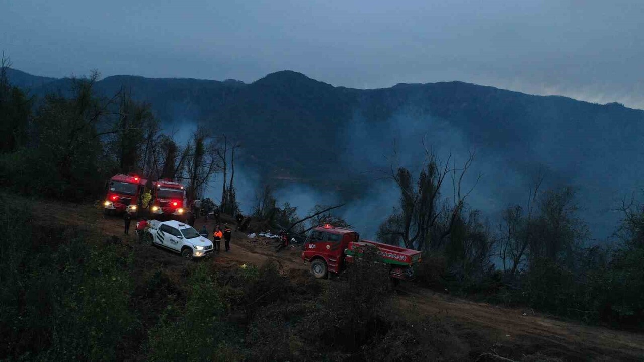 ARTVİN’İN HOPA İLÇESİ YOLDERE VE BAŞOBA KÖYLERİ ARASINDA ÇIKAN VE ORMANLIK ALANA SIÇRAYAN YANGIN...