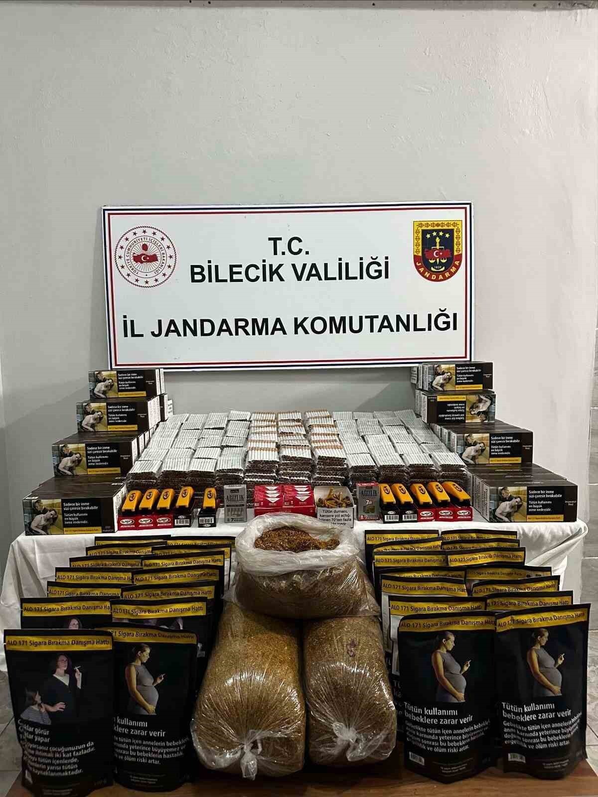 BİLECİK’TE KAÇAK TÜTÜN OPERASYONU: BİNLERCE MAKARON ELE GEÇİRİLDİ