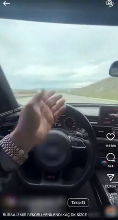 BURSA'DA AŞIRI HIZ YAPTIĞI GÖRÜNTÜLERİ SOSYAL MEDYADA PAYLAŞAN SÜRÜCÜ, JANDARMA EKİPLERİ...