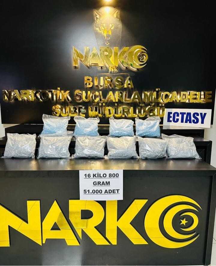 BURSA’DA UYUŞTURUCU OPERASYONU: 51 BİN ADET ECSTASY ELE GEÇİRİLDİ