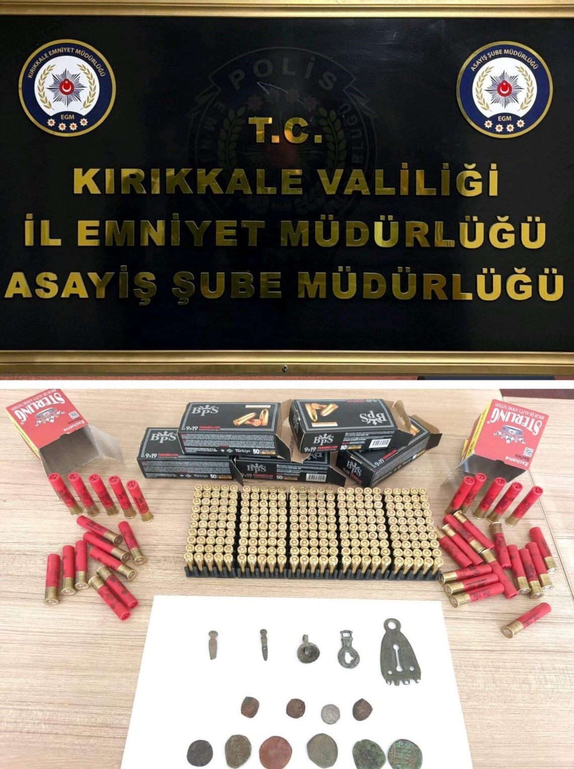 KIRIKKALE’DE SANAL DEVRİYE ÇALIŞMALARI KAPSAMINDA BİR ŞÜPHELİNİN EVİNDE 283 FİŞEK İLE TARİHİ ESER...