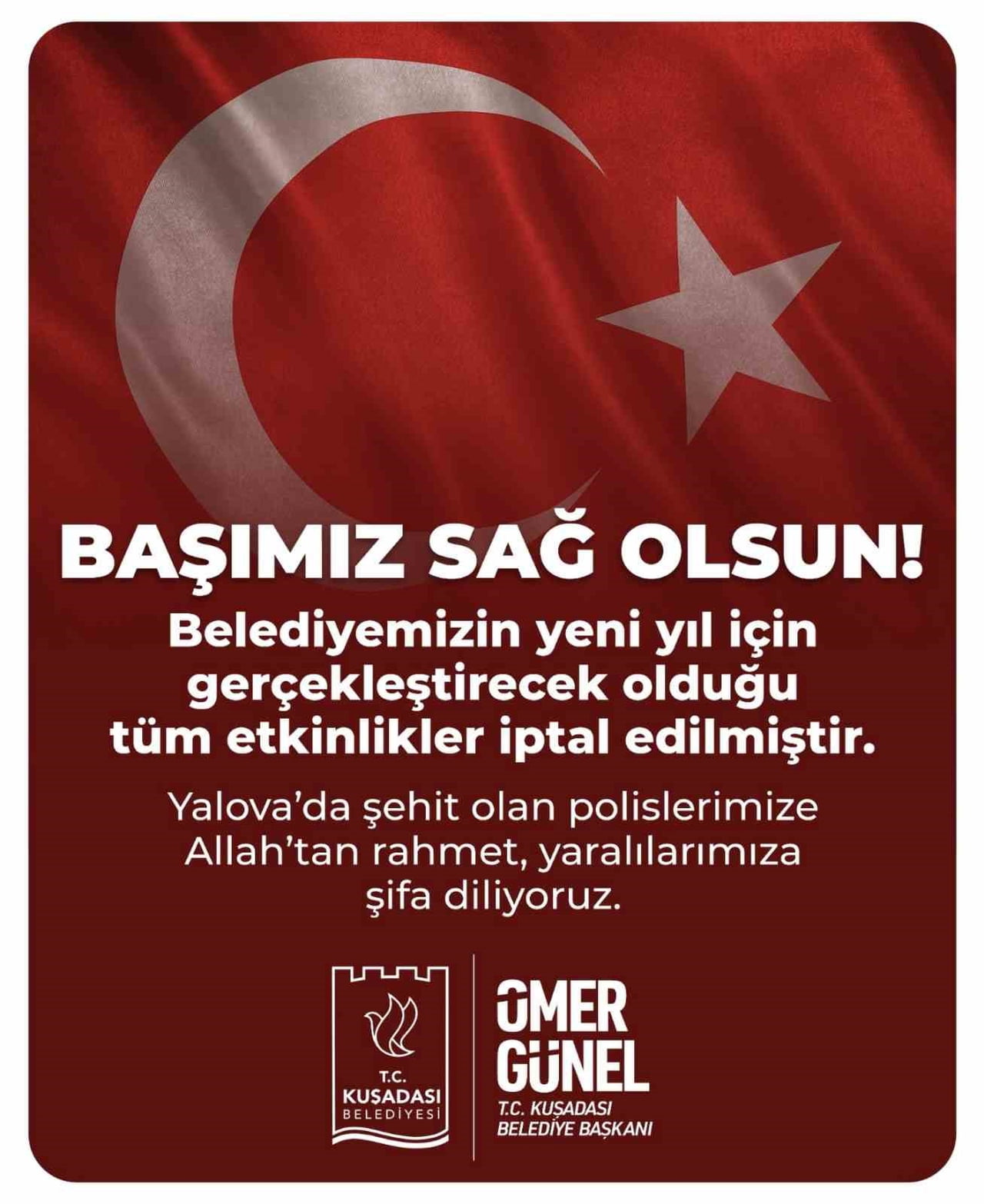 KUŞADASI BELEDİYESİ DÜZENLEYECEĞİ TÜM YILBAŞI ETKİNLİKLERİNİ İPTAL ETTİ