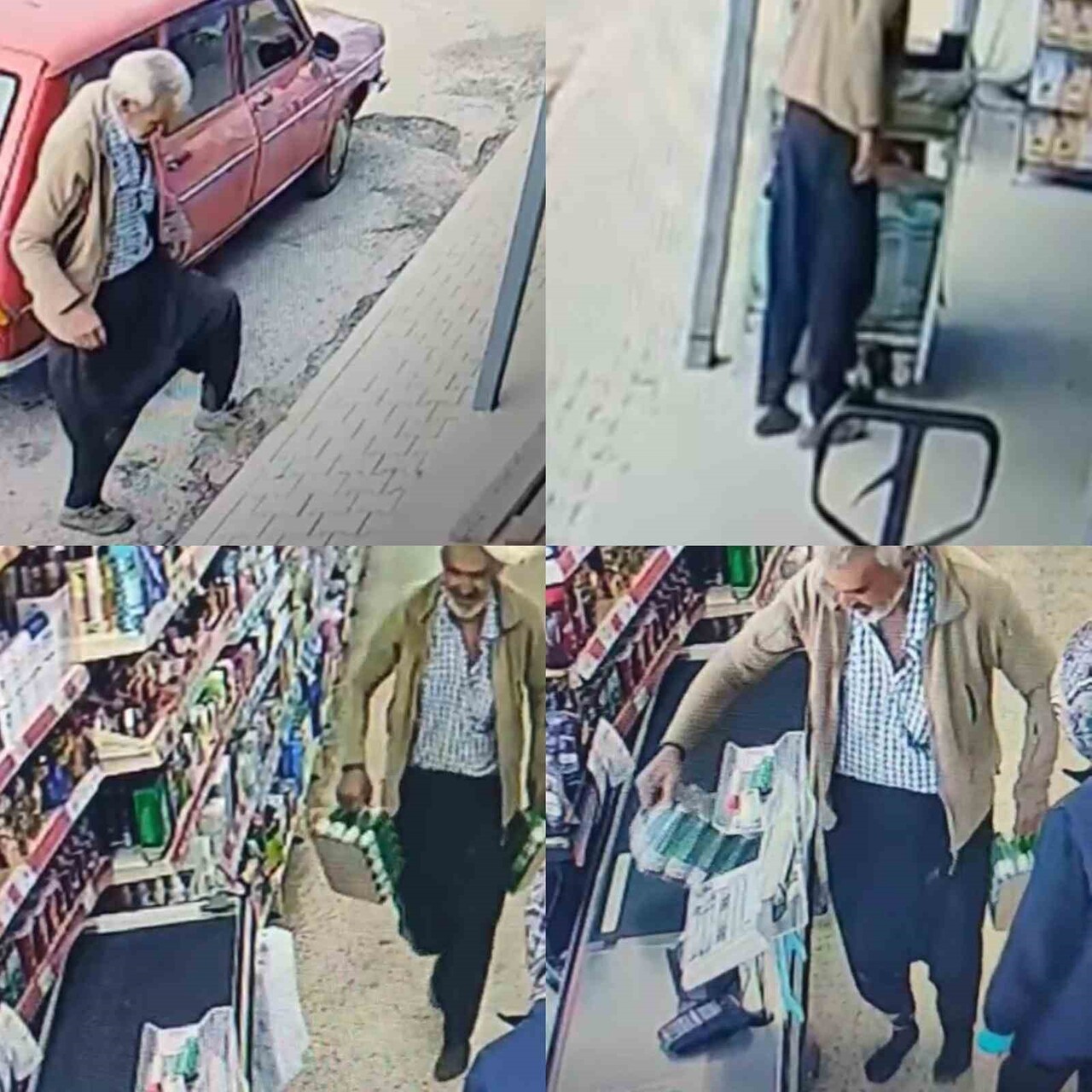 MERSİN’İN KIRSAL BİR MAHALLESİNDE BİR KİŞİ ÇAMURLU OLAN AYAKKABILARINI ÇIKARIP ÇORAPLA MARKETE...