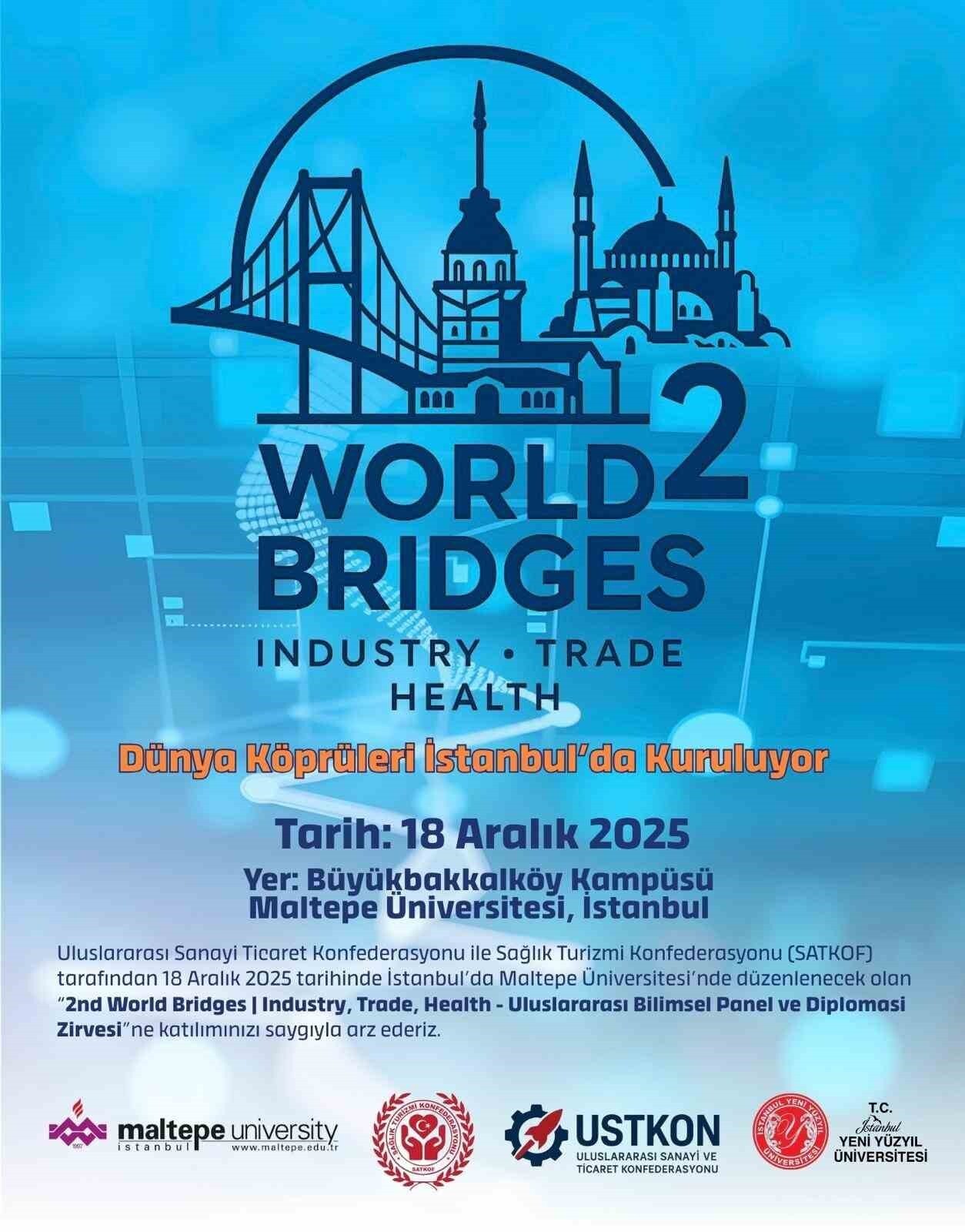 "2ND WORLD BRİDGES | INDUSTRY, TRADE, HEALTH-ULUSLARARASI BİLİMSEL PANEL VE DİPLOMASİ ZİRVESİ"...