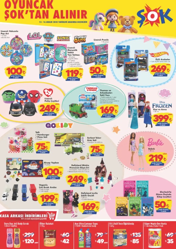 ŞOK 13 Aralık 2025 Aktüel Kataloğu: Hafta Sonu Oto Bakım ve Oyuncak İndirimleri
