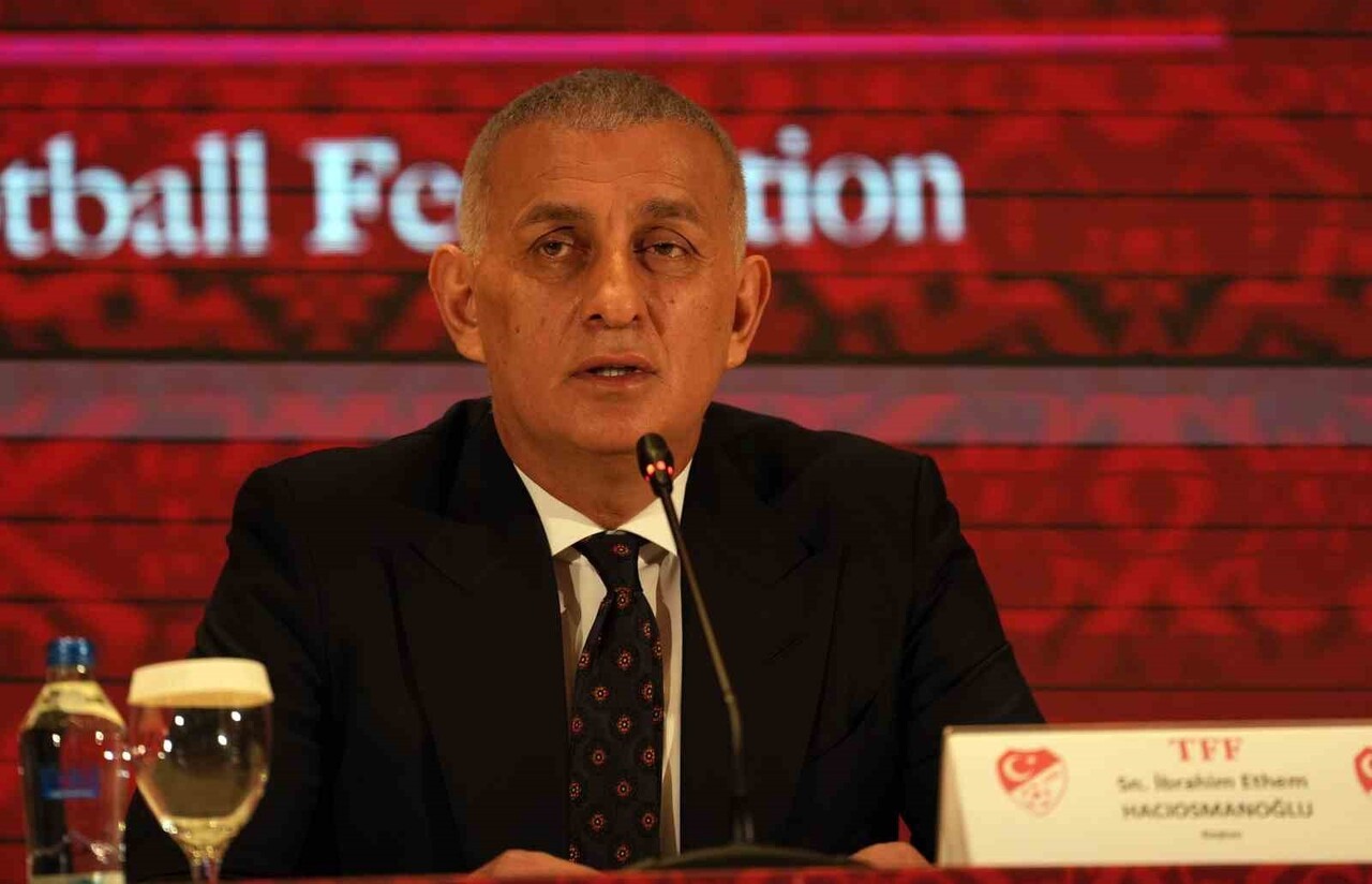 TÜRKİYE FUTBOL FEDERASYONU (TFF) BAŞKANI İBRAHİM ETHEM HACIOSMANOĞLU, TFF HASAN DOĞAN MİLLİ...