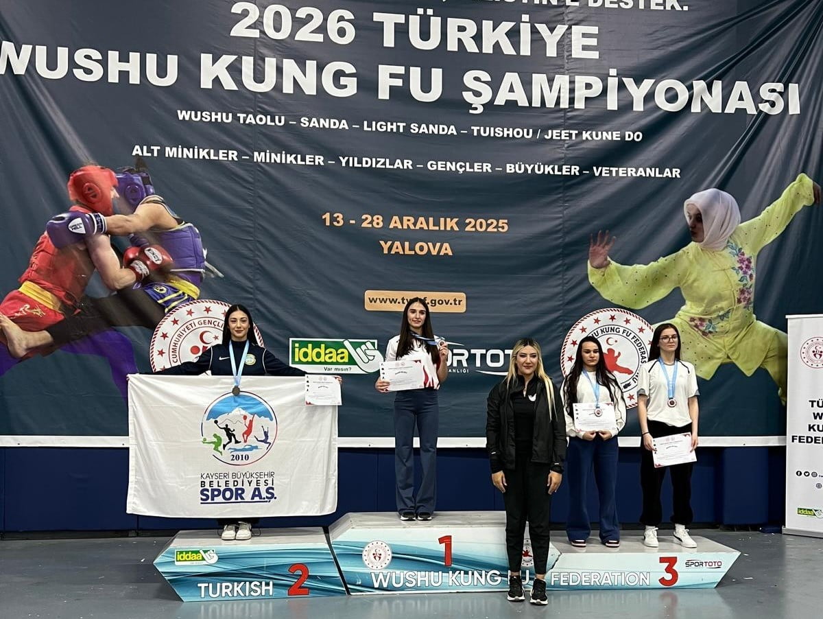 YALOVA’DA DÜZENLENEN 2026 TÜRKİYE WUSHU KUNG FU BÜYÜKLER ŞAMPİYONASI’NDA KAYSERİ SPOR A.Ş. SPOR...