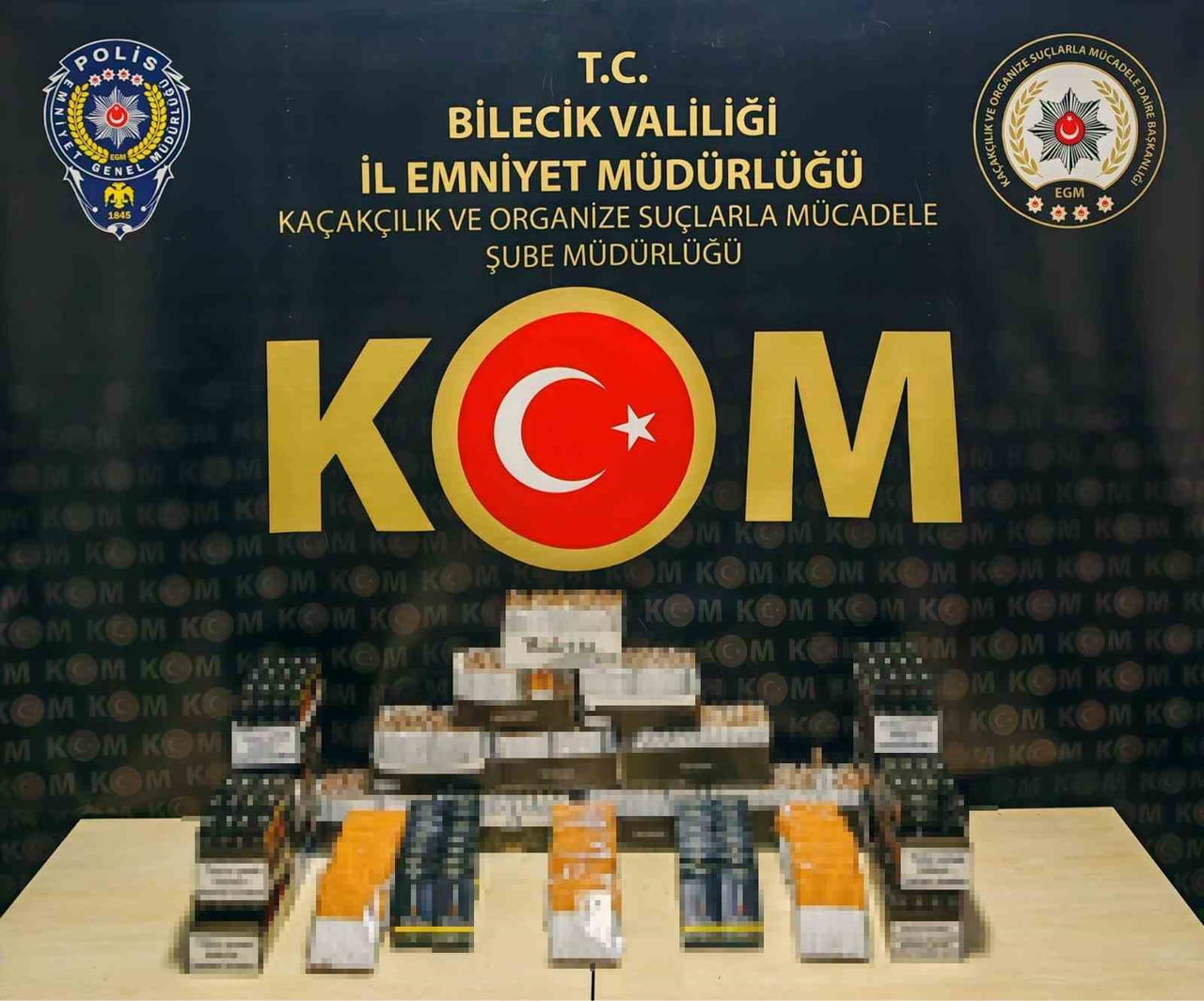 BİLECİK'TE GERÇEKLEŞTİRİLEN KAÇAKÇILIK OPERASYONUNDA 7 BİN 960 ADET MAKARON ELE...