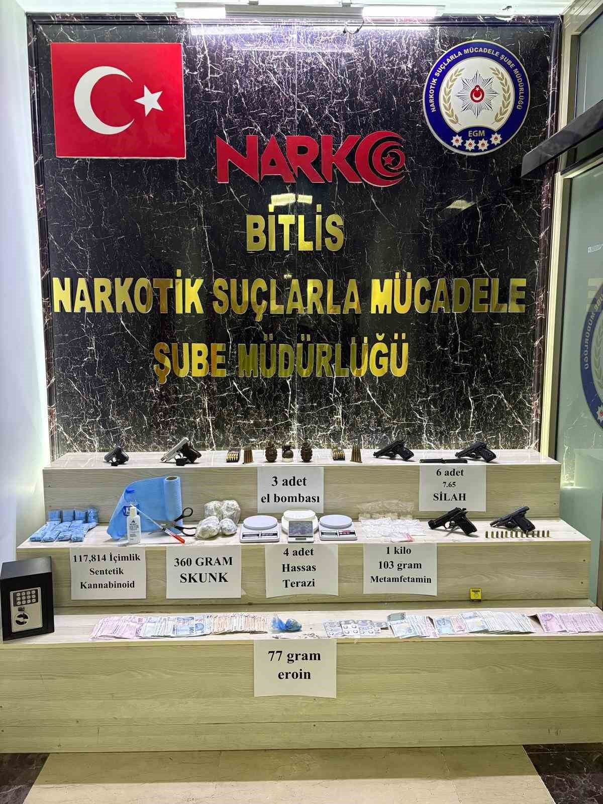 BİTLİS EMNİYET MÜDÜRLÜĞÜ TARAFINDAN YÜRÜTÜLEN NARKOTİK OPERASYONUNDA 27 KİŞİ...