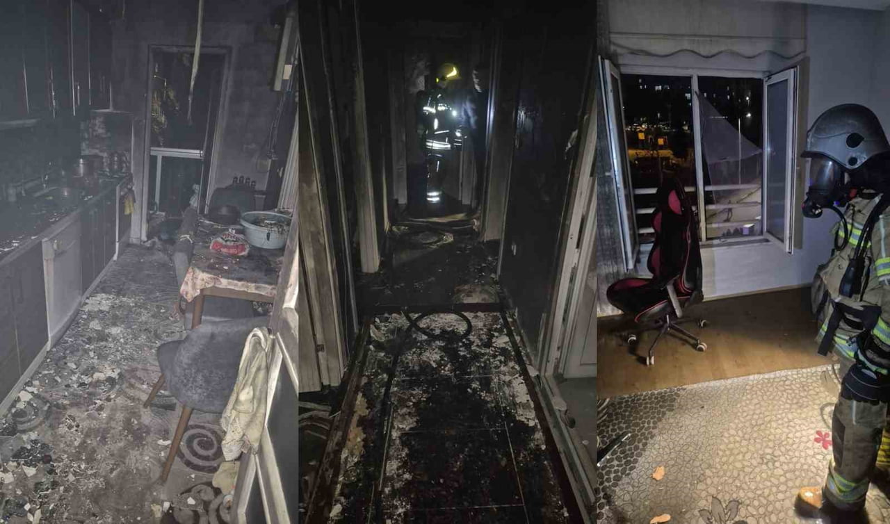BURSA'NIN İNEGÖL İLÇESİNDE BİR APARTMAN DAİRESİNDE ÇIKAN YANGINDA MAHSUR KALAN BİR KİŞİ, BURSA...