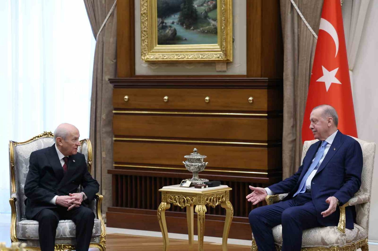 CUMHURBAŞKANI RECEP TAYYİP ERDOĞAN, MHP GENEL BAŞKANI DEVLET BAHÇELİ İLE BİR ARAYA GELDİ.