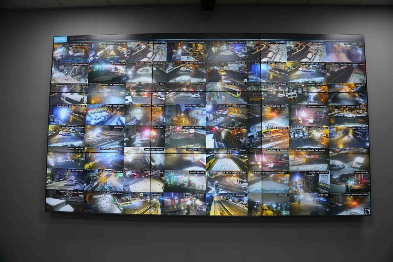 KAĞITHANE BELEDİYESİ'NE AİT 416 KAMERA, 100'Ü AŞKIN NOKTADAN İLÇE GENELİNİ İZLERKEN CADDE VE...