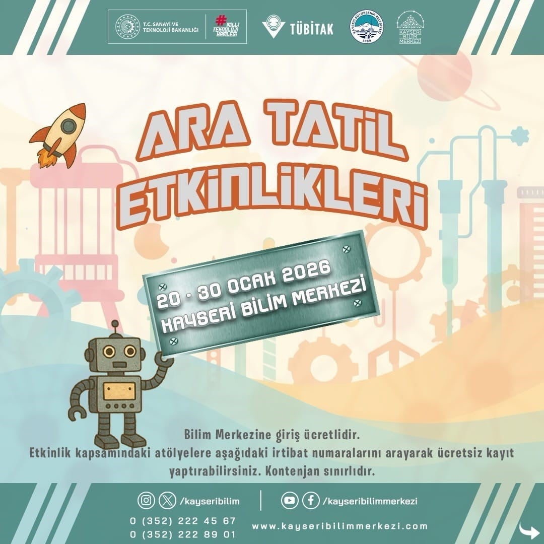 KAYSERİ BÜYÜKŞEHİR BELEDİYESİ BÜNYESİNDE BİLİM VE TEKNİĞE DAİR HİZMETTE BULUNAN KAYSERİ BİLİM...