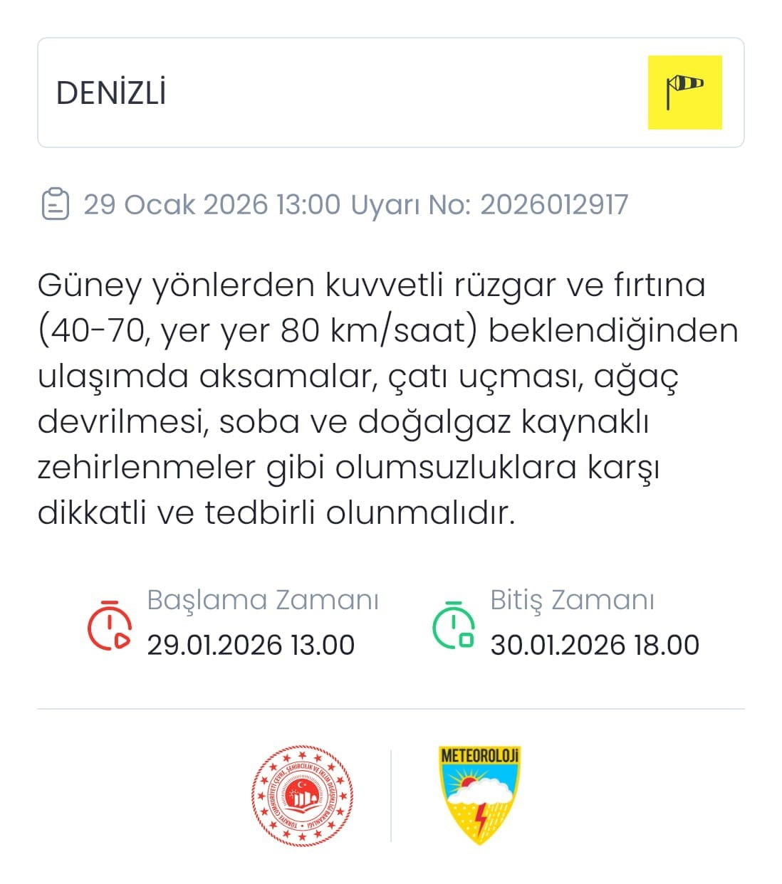METEOROLOJİ, DENİZLİ’DE GÜNEY YÖNLERDEN ESECEK KUVVETLİ RÜZGAR VE FIRTINA NEDENİYLE ULAŞIMDA...