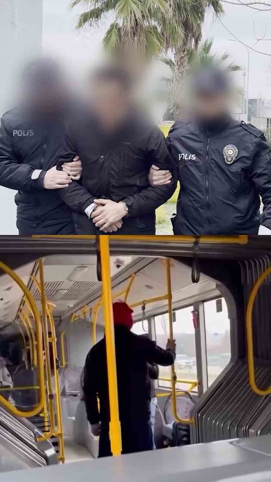 OTOBÜSÜN İÇİNDE GENCİ DARP EDEN ŞÜPHELİ YAKALANDI