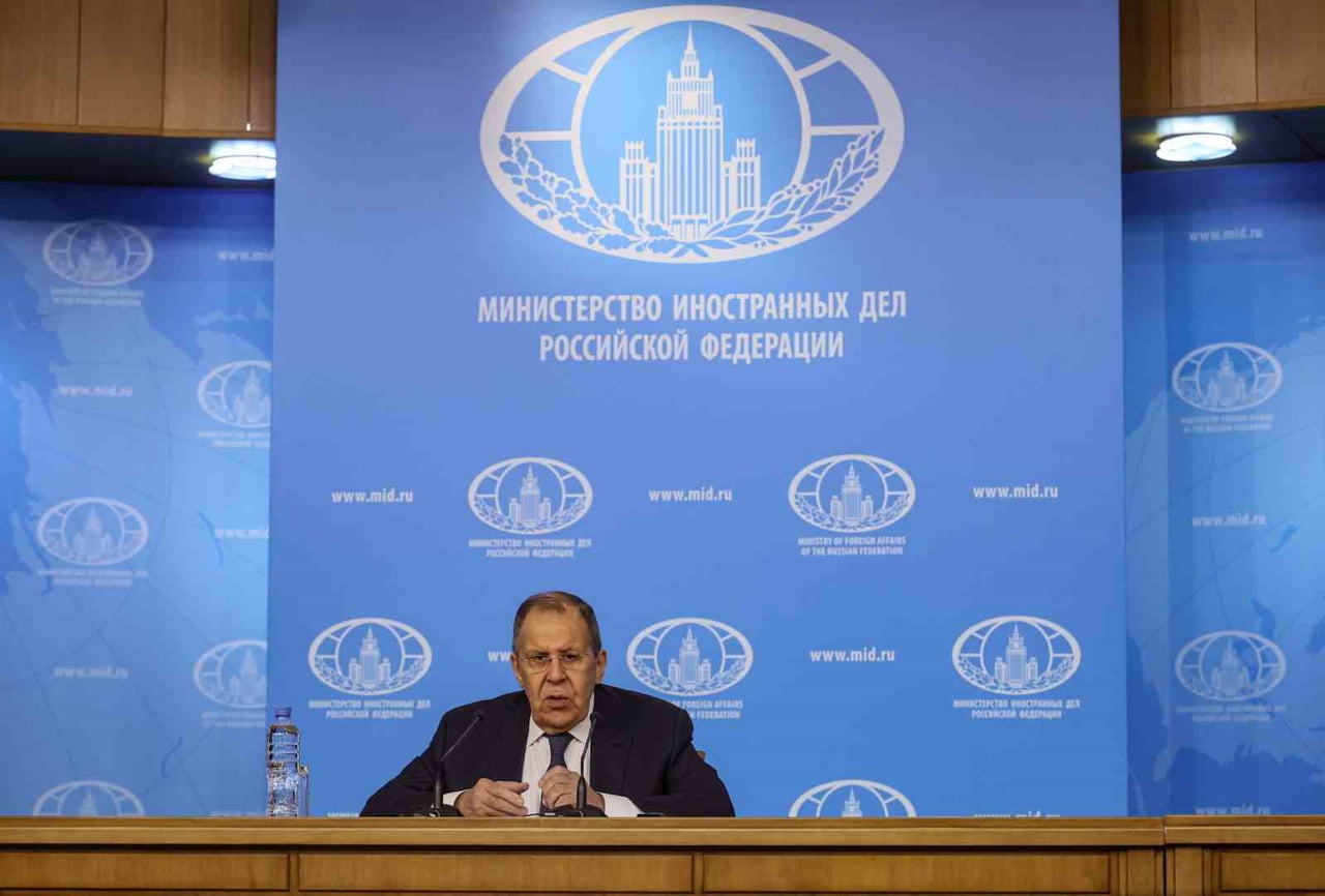 RUSYA DIŞİŞLERİ BAKANI SERGEY LAVROV, MOSKOVA’DAKİ DIŞİŞLERİ BAKANLIĞI BİNASI’NDA 2025 YILI...