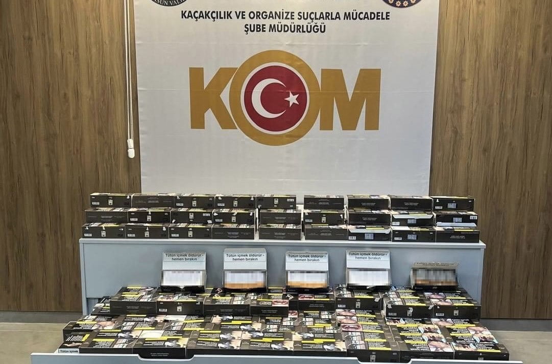 SAMSUN’UN TERME İLÇESİNDE DÜZENLENEN KAÇAK TÜTÜN OPERASYONUNDA BİNLERCE DOLDURULMUŞ MAKARON SİGARA...