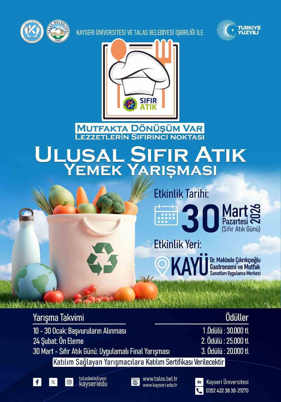 TALAS BELEDİYESİ İLE KAYSERİ ÜNİVERSİTESİ İŞ BİRLİĞİNDE, ÇEVRE BİLİNCİNİ MUTFAK KÜLTÜRÜYLE...