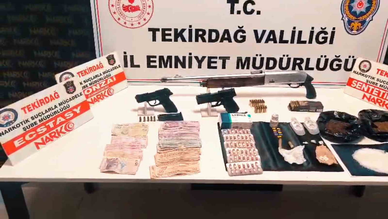 TEKİRDAĞ CUMHURİYET BAŞSAVCILIĞI KOORDİNESİNDE DÜZENLENEN VE HAVADAN POLİS HELİKOPTERİNİN DE...