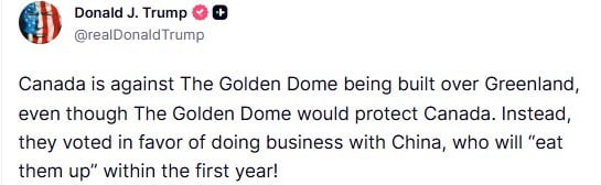 TRUMP’TAN KANADA’YA GRÖNLAND TEPKİSİ: "ALTIN KUBBE’YE KARŞI ÇIKARKEN, ÇİN İLE İŞ YAPMAYI TERCİH...