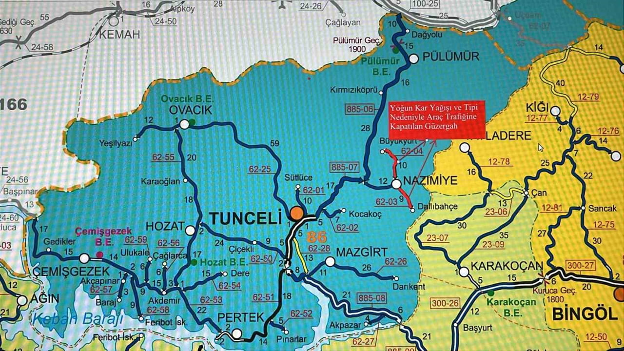 TUNCELİ GENELİNDE ETKİSİNİ ARTIRAN YOĞUN KAR YAĞIŞI VE TİPİ, GÖRÜŞ MESAFESİNİ DÜŞÜRDÜ. OLUMSUZ...