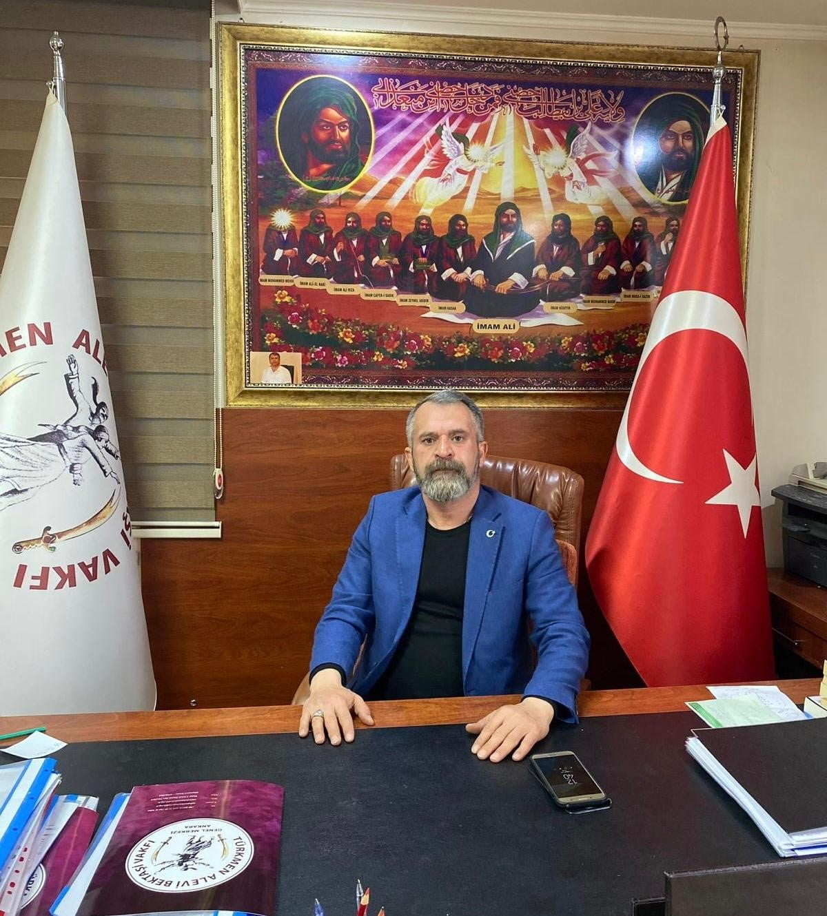 TÜRKMEN ALEVİ BEKTAŞİ VAKFI GENEL BAŞKANI ÖZDEMİR ÖZDEMİR, NUSAYBİN’DE TÜRK BAYRAĞINA YÖNELİK...