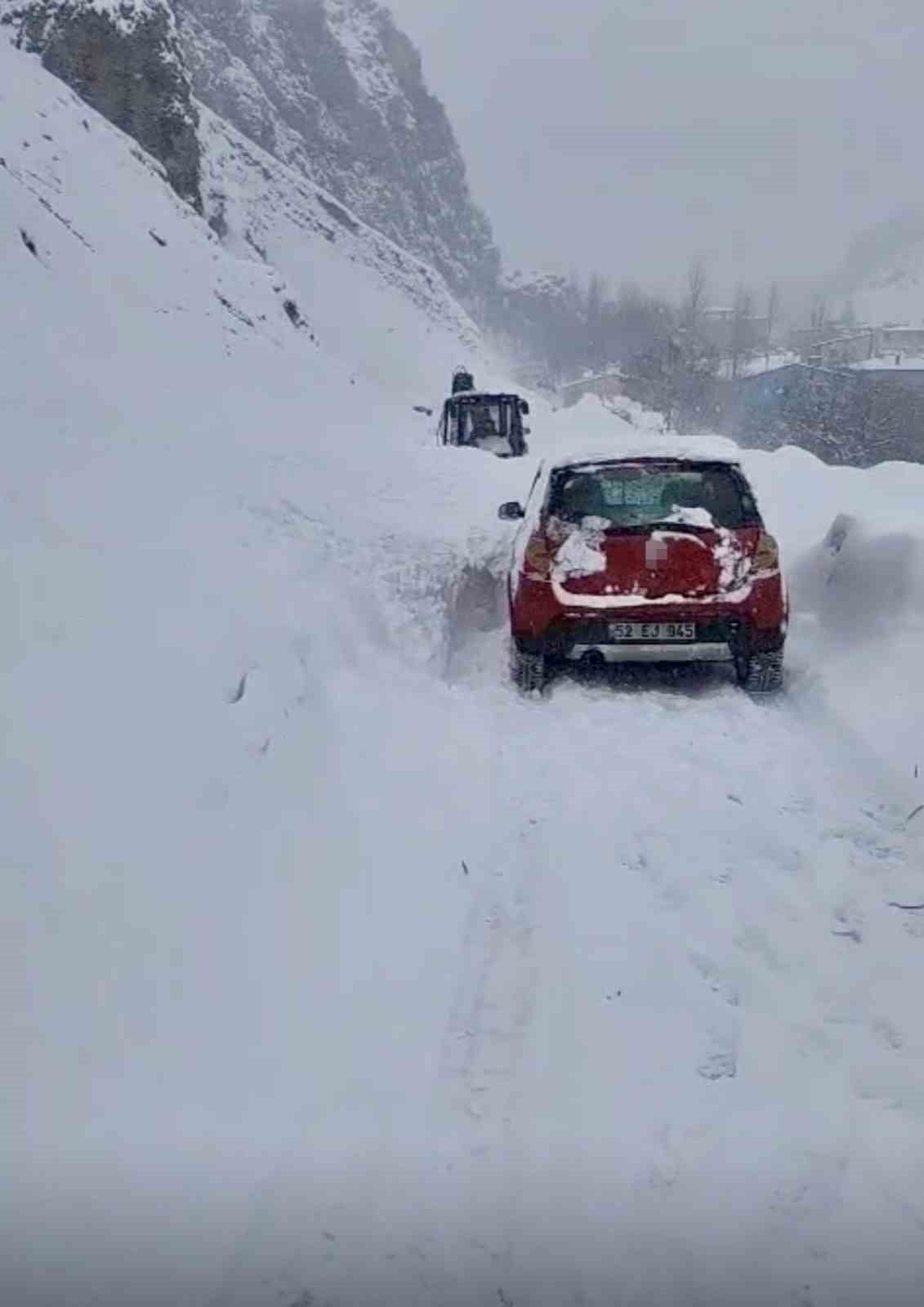 VAN’IN ÇATAK İLÇESİNDE MAHALLE YOLUNA ÇIĞ DÜŞERKEN, O ESNADA YOLDA BULUNAN BİR SÜRÜCÜ İSE SON ANDA...