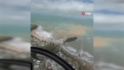 Yeni Zelanda'nın Kuzey Adası'nın doğu kıyısındaki Mount Maunganui'de şiddetli yağışların ardından...