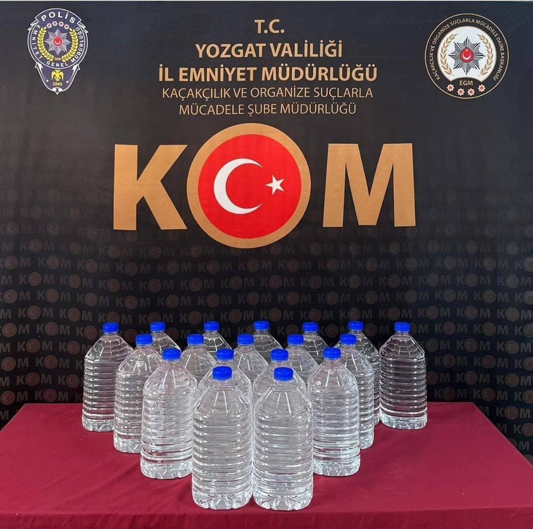 YOZGAT’IN YERKÖY İLÇESİNDE KAÇAK ALKOL ELE GEÇİRİLDİ.