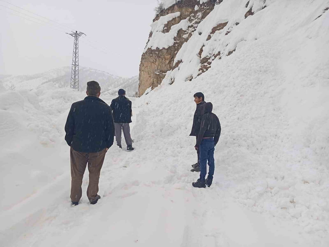 SİİRT'İN ŞİRVAN İLÇESİNDE KAR YAĞIŞI NEDENİYLE YOLDA KALAN ARAÇLAR KURTARILDI.