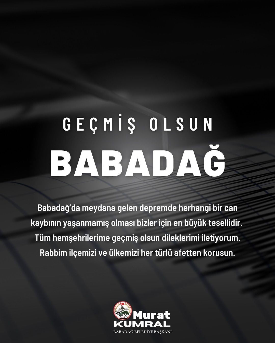 DENİZLİ’NİN BABADAĞ İLÇESİNDE MEYDANA GELEN 3.6 BÜYÜKLÜĞÜNDEKİ DEPREMİN ARDINDAN BELEDİYE BAŞKANI...