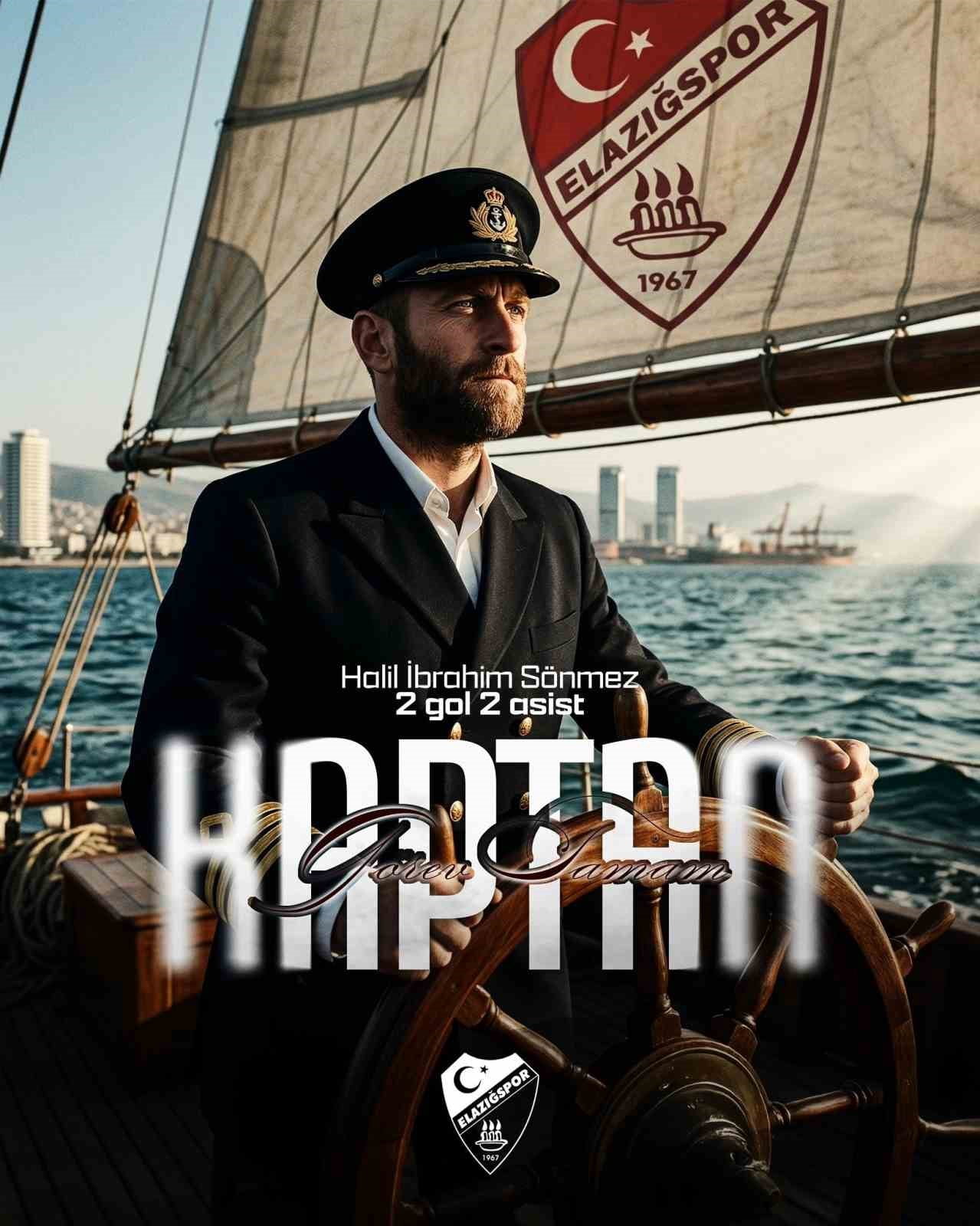 ELAZIĞSPOR KAPTANI HALİL İBRAHİM’DEN 2 GOL, 2 ASİST