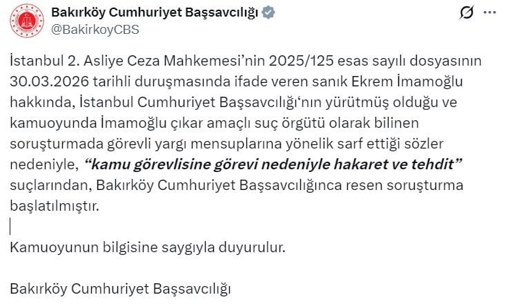 İSTANBUL BÜYÜKŞEHİR BELEDİYE (İBB) BAŞKANLIĞI GÖREVİNDEN UZAKLAŞTIRILARAK TUTUKLANAN EKREM...