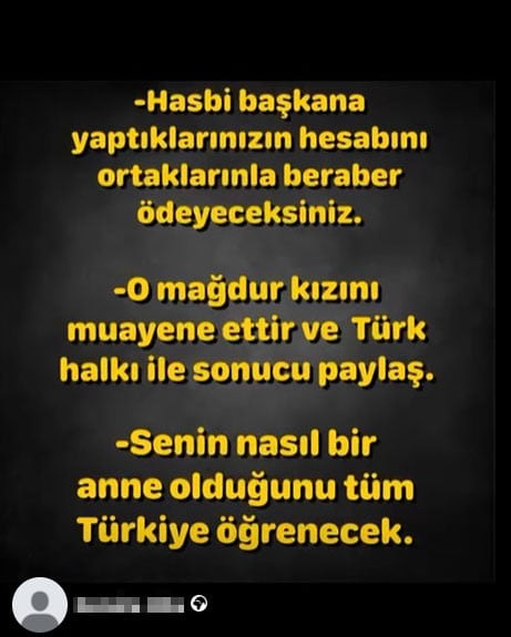 KAZANIN, BİR SOSYAL MEDYA HESABINDAN T.T. VE AİLESİNE YÖNELİK TEHDİT İÇERİKLİ PAYLAŞIMLAR...