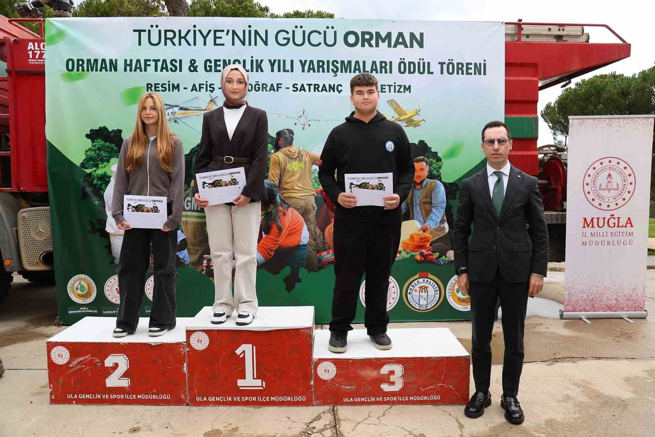 MUĞLA'DA ORMAN HAFTASI VE GENÇLİK YILI KAPSAMINDA YAPILAN YARIŞMALARDA DERECEYE GİREN ÖĞRENCİLERE...